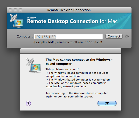 remote connection to mac from windows